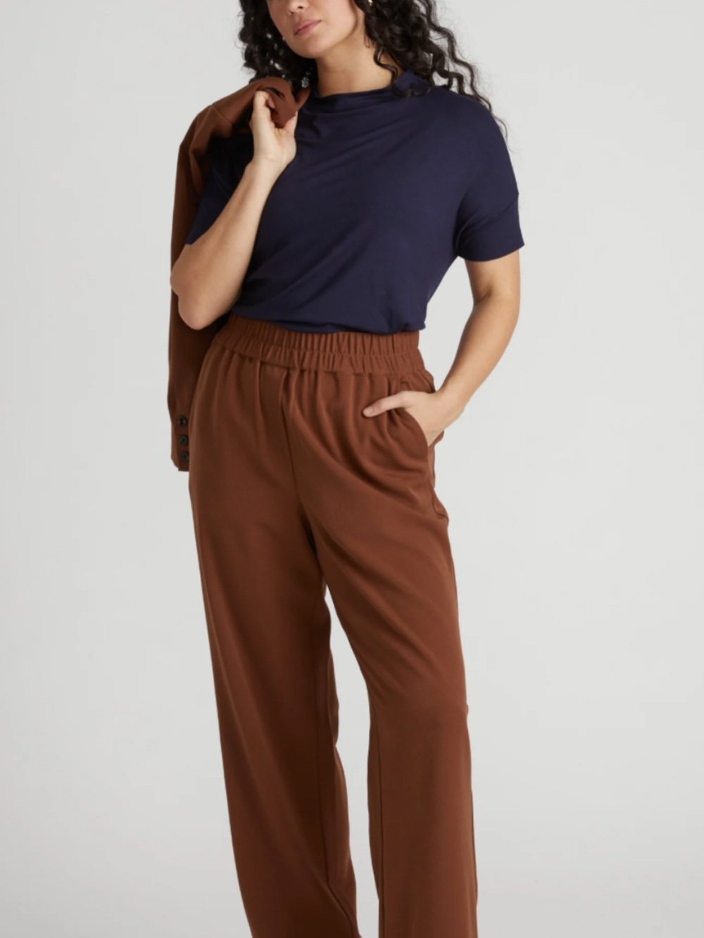 Universal Standard All Day Easy Pants Elastic-Waist Blend Linen Poni 3XS US 2-4